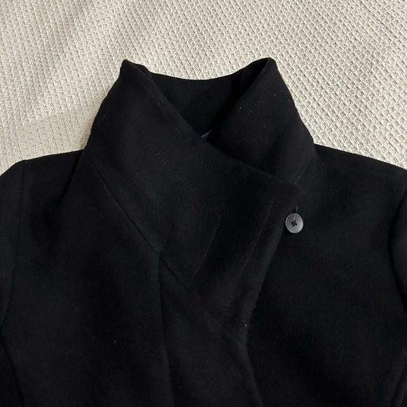 Cole Haan Black Standar Collar Wool-Blend Coat. - Picture 9 of 11